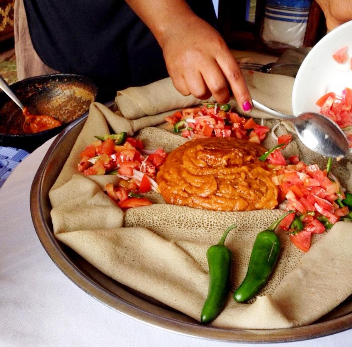 Shiro wat with injera